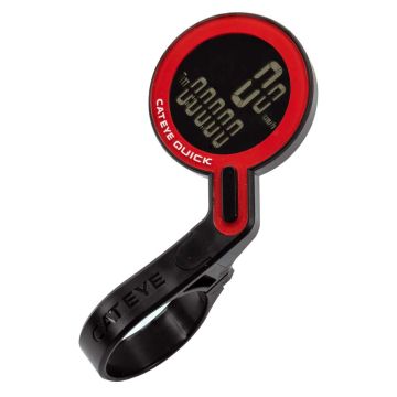 FIETSCOMPUTER CATEYE QUICK RS100W • ZWART/ROOD